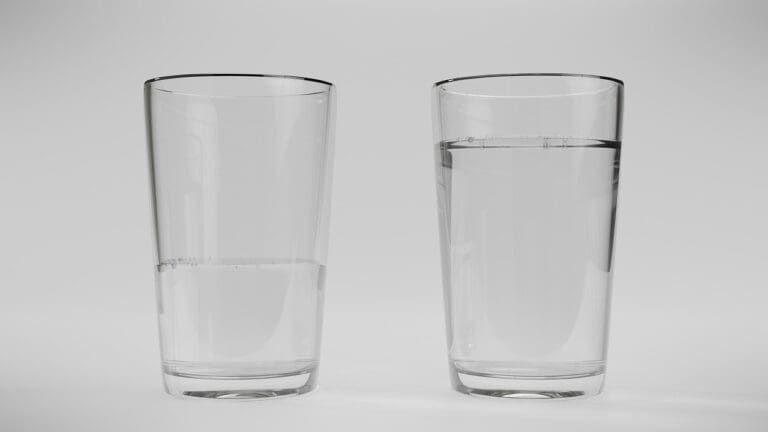 water, glass, optimist, pessimist, half, full, empty, imbalance, pure, clean, clear, drinking water, drink, life, nature, refreshing, fresh, mineral water, water glass, cold