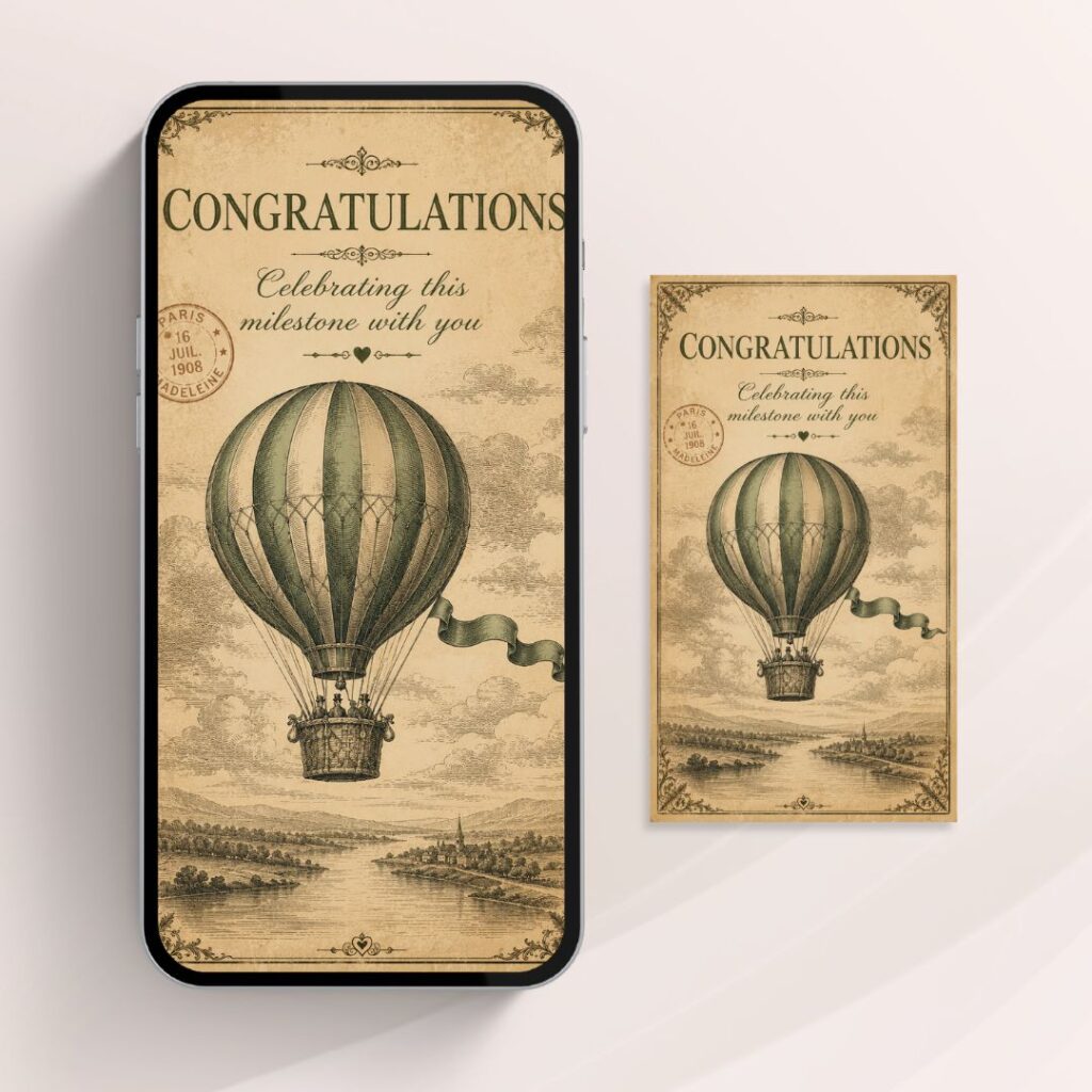 Congratulations Letterpress digital greeting card