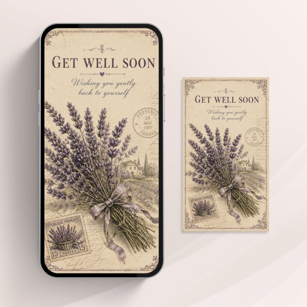 Get Well Soon Letterpress digital greeting card