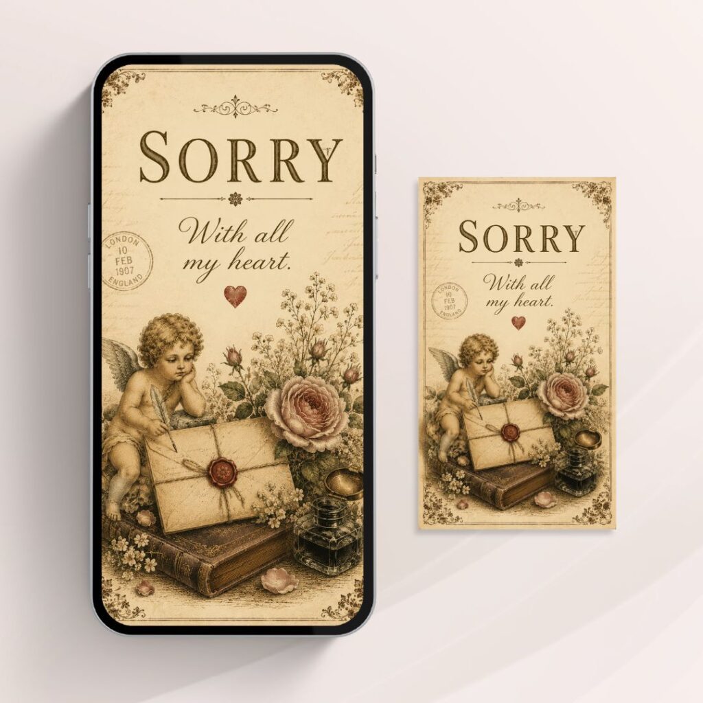 Sorry Letterpress digital greeting card