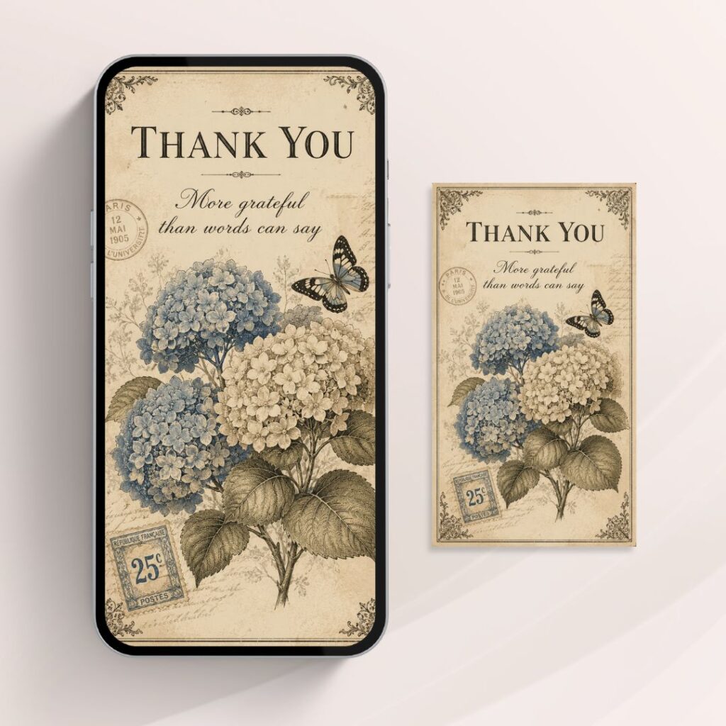 Thank You Letterpress digital greeting card