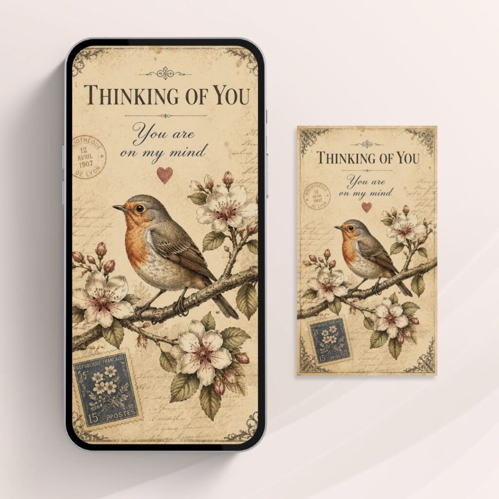 Thinking of You Letterpress digital greeting card